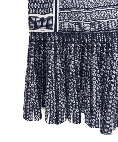 Mame Kurogouchi（マメクロゴウチ）Mame Kurogouchi (マメクロゴウチ) Mishima Karatsu Small Floral Pattern Knitted Skirt ブラック サイズ:1の古着・服飾アイテム