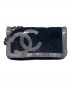 CHANELシャネル）の古着「スポーツライン パイルチェーンショルダーバッグ」｜ブラック