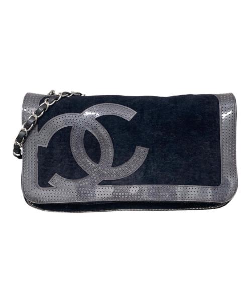 CHANEL（シャネル）CHANEL (シャネル) スポーツライン パイルチェーンショルダーバッグ ブラックの古着・服飾アイテム