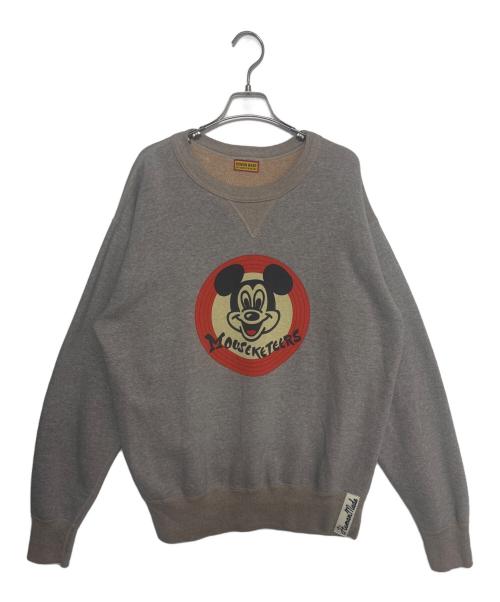 HUMAN MADE（ヒューマンメイド）HUMAN MADE (ヒューマンメイド) DISNEY (ディズニー) MICKEY MOUSE CLUB TSURIAMI SWEATSHIRT グレー サイズ:XLの古着・服飾アイテム