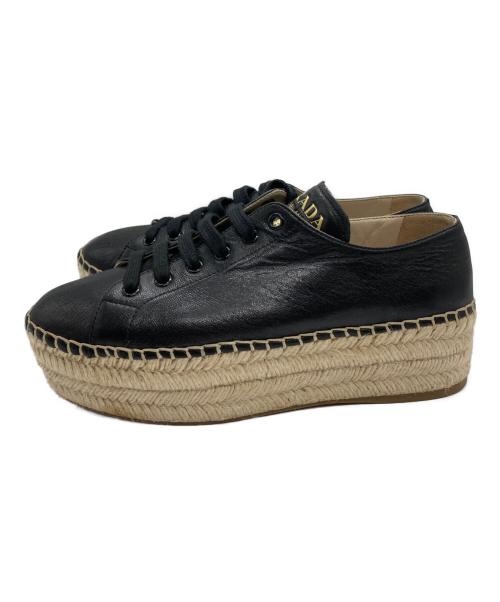 PRADA（プラダ）PRADA (プラダ) エスパドリーユ ブラック サイズ:SIZE 38の古着・服飾アイテム
