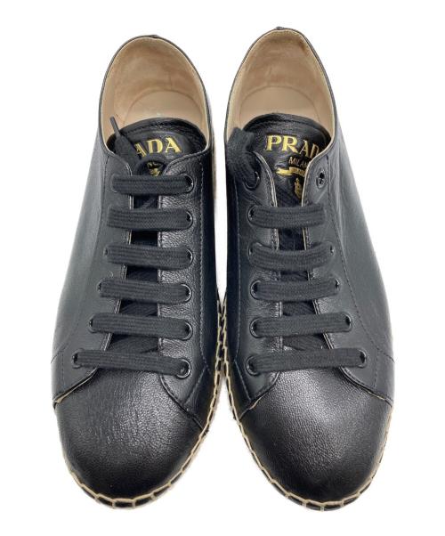 PRADA（プラダ）PRADA (プラダ) エスパドリーユ ブラック サイズ:SIZE 38の古着・服飾アイテム