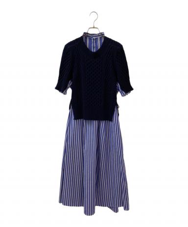 中古・古着通販】sacai (サカイ) ケーブルニット×コットンドッキング