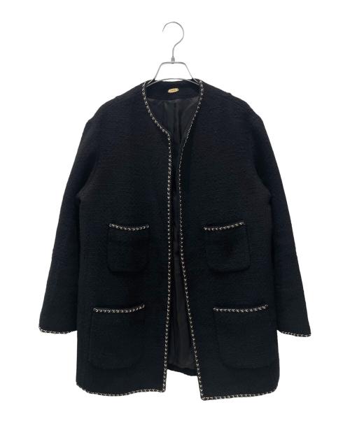 MUSE de Deuxieme Classe（ミューズ ドゥーズィエム クラス）MUSE de Deuxieme Classe (ミューズ ドゥーズィエム クラス) chain ツイード ジャケット ブラック サイズ:Freeの古着・服飾アイテム