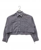 anukeアンヌーク）の古着「Check Short Shirts」｜グレー