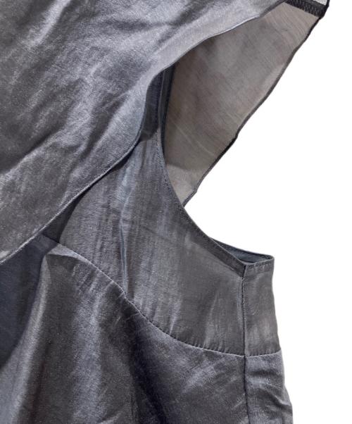 BALLSEY（ボールジィ）BALLSEY (ボールジィ) セルロースポリエステルオーガンジー フリルブラウス グレー サイズ:36の古着・服飾アイテム