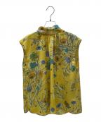 BALLSEY×manipuriボールジィ×マニプリ）の古着「Collage Bloom バックボウタイブラウス」｜イエロー