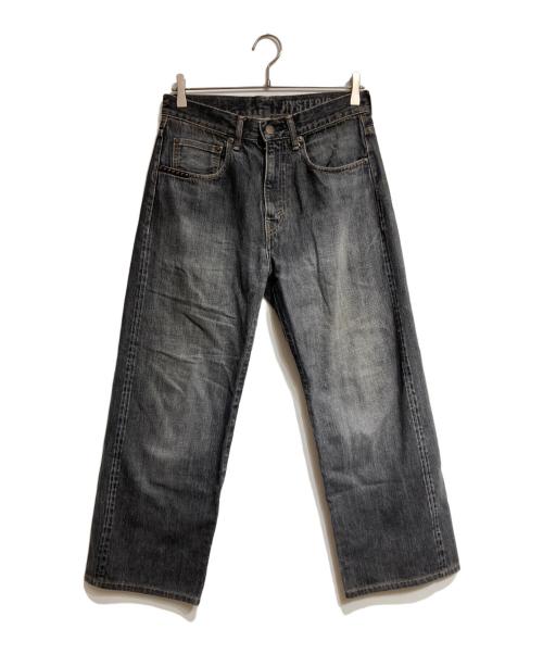 Hysteric Glamour（ヒステリックグラマー）Hysteric Glamour (ヒステリックグラマー) ルーズストレートデニムパンツ ブラック サイズ:28の古着・服飾アイテム