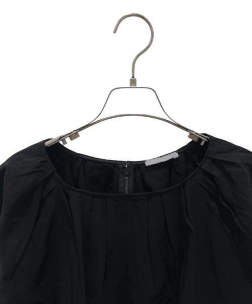 theory luxe（セオリーリュクス）theory luxe (セオリーリュクス) リネンブレンドショートスリーブタックTブラウス ブラック サイズ:40の古着・服飾アイテム
