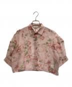 CLANEクラネ）の古着「SHEER FLOWER SHORT SLEEVE SHIRTS」｜ピンク