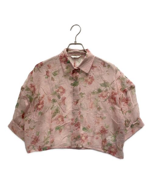 CLANE（クラネ）CLANE (クラネ) SHEER FLOWER SHORT SLEEVE SHIRTS ピンク サイズ:１の古着・服飾アイテム