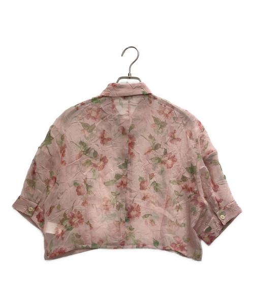 CLANE（クラネ）CLANE (クラネ) SHEER FLOWER SHORT SLEEVE SHIRTS ピンク サイズ:１の古着・服飾アイテム