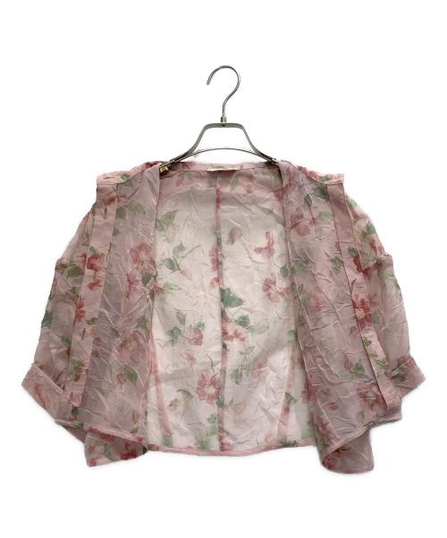 CLANE（クラネ）CLANE (クラネ) SHEER FLOWER SHORT SLEEVE SHIRTS ピンク サイズ:１の古着・服飾アイテム