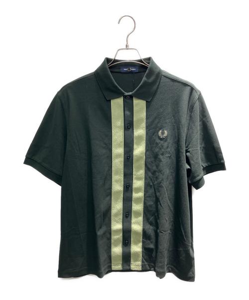 FRED PERRY（フレッドペリー）FRED PERRY (フレッドペリー) CHENILLE TAPE BUTTON THRU POLO グリーン サイズ:Lの古着・服飾アイテム