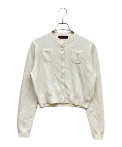 CABAN（キャバン）CABAN (キャバン) コットンカシミヤ クルーネックカーディガン ホワイト サイズ:XSの古着・服飾アイテム