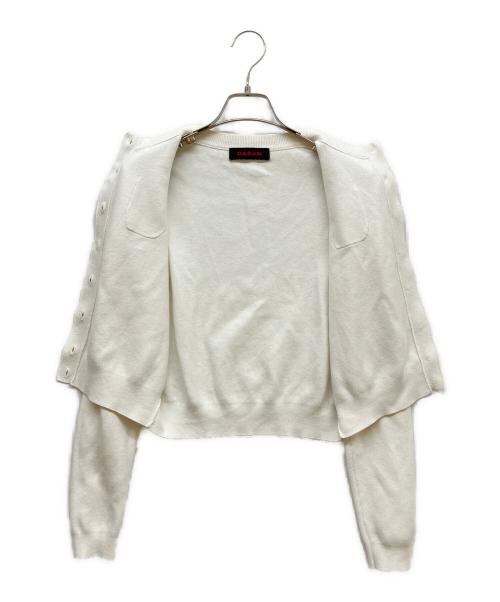 CABAN（キャバン）CABAN (キャバン) コットンカシミヤ クルーネックカーディガン ホワイト サイズ:XSの古着・服飾アイテム