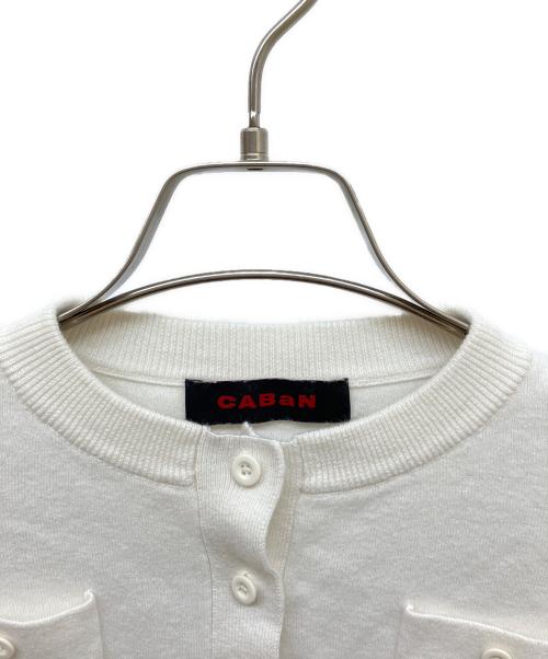 CABAN（キャバン）CABAN (キャバン) コットンカシミヤ クルーネックカーディガン ホワイト サイズ:XSの古着・服飾アイテム