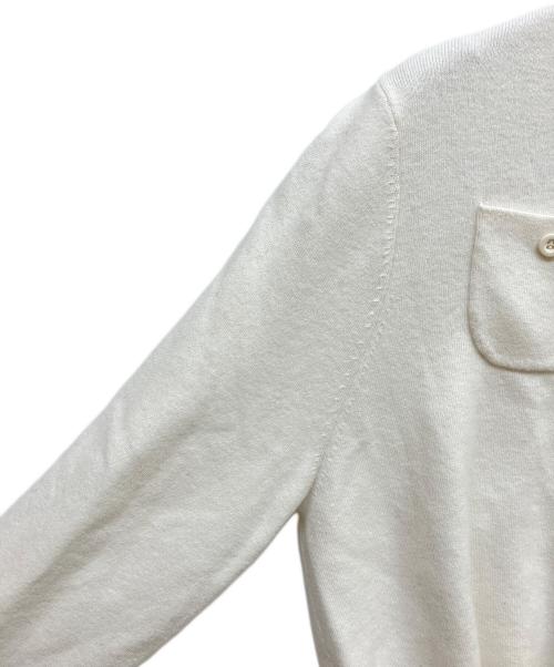 CABAN（キャバン）CABAN (キャバン) コットンカシミヤ クルーネックカーディガン ホワイト サイズ:XSの古着・服飾アイテム