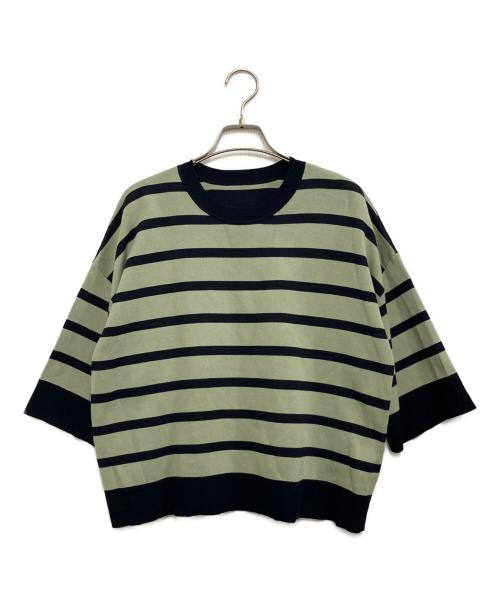 MOGA（モガ）MOGA (モガ) リバーシブルボーダーニットトップス グリーン サイズ:2の古着・服飾アイテム