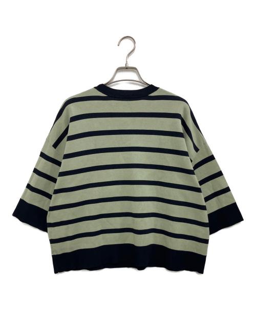 MOGA（モガ）MOGA (モガ) リバーシブルボーダーニットトップス グリーン サイズ:2の古着・服飾アイテム