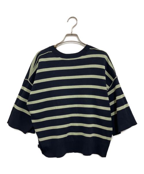 MOGA（モガ）MOGA (モガ) リバーシブルボーダーニットトップス グリーン サイズ:2の古着・服飾アイテム