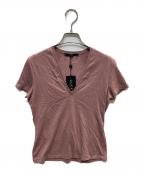 GUCCIグッチ）の古着「VネックTシャツ」｜ピンク