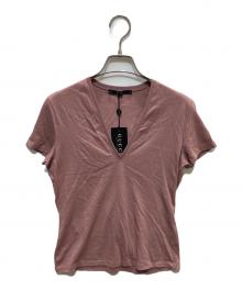 GUCCI（グッチ）の古着「VネックTシャツ」｜ピンク