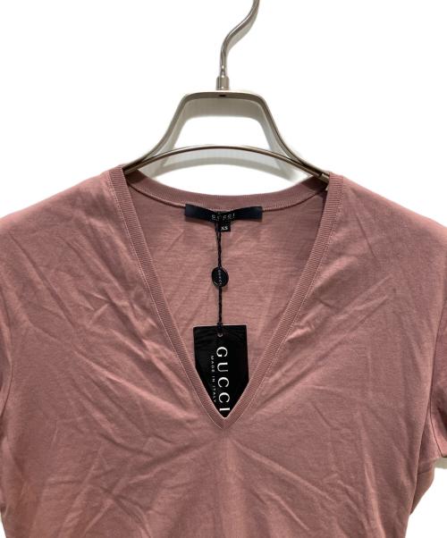 GUCCI（グッチ）GUCCI (グッチ) VネックTシャツ ピンク サイズ:XS 未使用品の古着・服飾アイテム