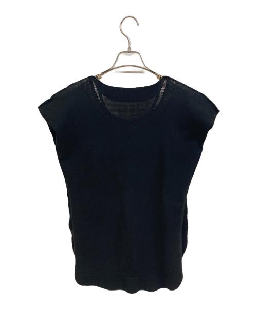 ISSEY MIYAKE（イッセイミヤケ）ISSEY MIYAKE (イッセイミヤケ) ノースリーブニット ブラック サイズ:2の古着・服飾アイテム