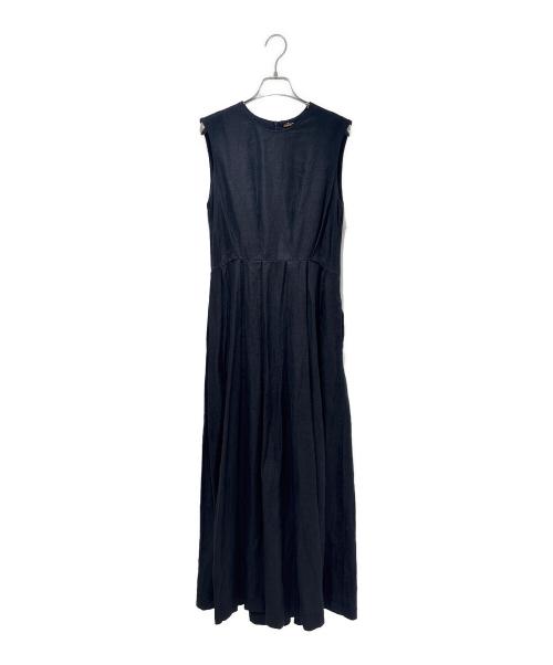 MUSE de Deuxieme Classe（ミューズ ドゥーズィエム クラス）MUSE de Deuxieme Classe (ミューズ ドゥーズィエム クラス) LINEN LONG ギャザーワンピース/マキシノースリーブワンピース ブラック サイズ:-の古着・服飾アイテム