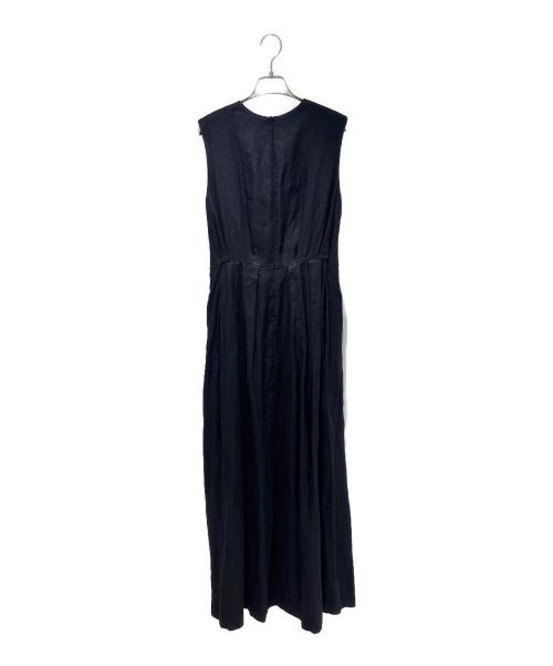 MUSE de Deuxieme Classe（ミューズ ドゥーズィエム クラス）MUSE de Deuxieme Classe (ミューズ ドゥーズィエム クラス) LINEN LONG ギャザーワンピース/マキシノースリーブワンピース ブラック サイズ:-の古着・服飾アイテム