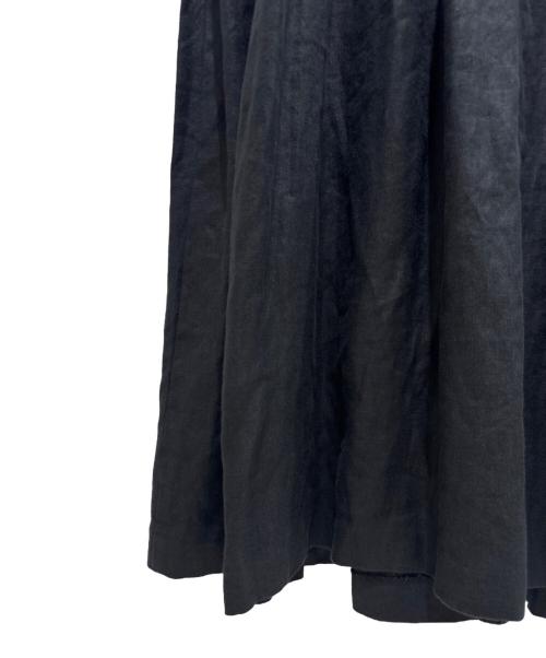 MUSE de Deuxieme Classe（ミューズ ドゥーズィエム クラス）MUSE de Deuxieme Classe (ミューズ ドゥーズィエム クラス) LINEN LONG ギャザーワンピース/マキシノースリーブワンピース ブラック サイズ:-の古着・服飾アイテム