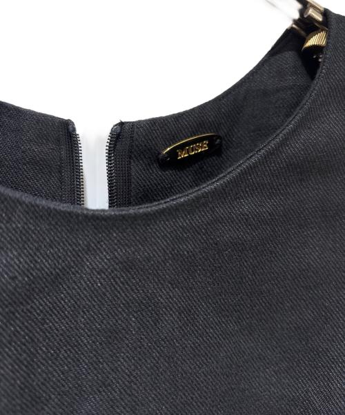 MUSE de Deuxieme Classe（ミューズ ドゥーズィエム クラス）MUSE de Deuxieme Classe (ミューズ ドゥーズィエム クラス) LINEN LONG ギャザーワンピース/マキシノースリーブワンピース ブラック サイズ:-の古着・服飾アイテム