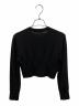 ALEXANDER WANG (アレキサンダー・ワン) WANG ロゴ クルーネック ウール シュランケン カーディガン ブラック サイズ:Ｓ：15000円