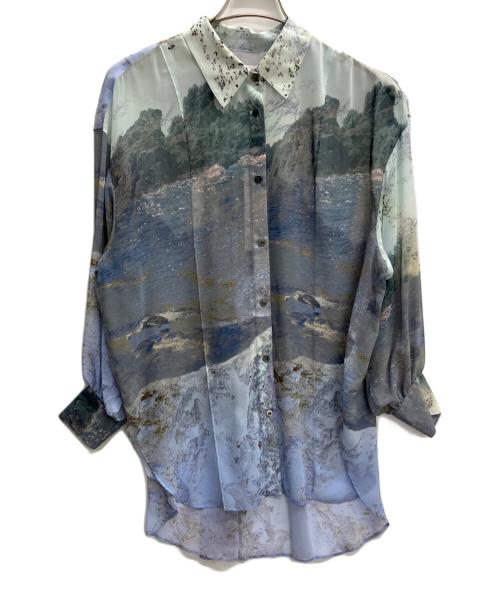 ADORE（アドーア）ADORE (アドーア) ランドスケーププリントブラウス ブルー サイズ:38 未使用品の古着・服飾アイテム