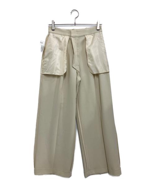 SOEJU（ソージュ）SOEJU (ソージュ) ウールライクワイドパンツ ベージュ サイズ:L 未使用品の古着・服飾アイテム
