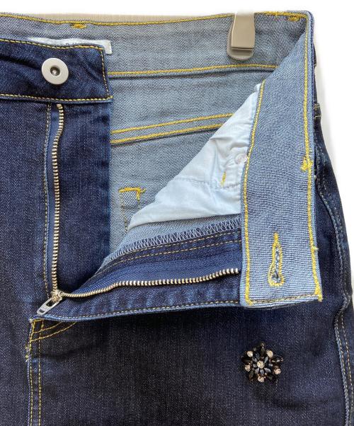 CADUNE（カデュネ）CADUNE (カデュネ) ビジュー付きタイトスカート インディゴ サイズ:38の古着・服飾アイテム