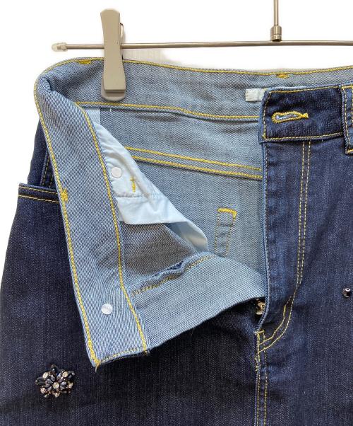 CADUNE（カデュネ）CADUNE (カデュネ) ビジュー付きタイトスカート インディゴ サイズ:38の古着・服飾アイテム