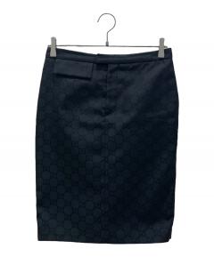 中古・古着通販】GUCCI (グッチ) GGベルトタイトスカート ネイビー