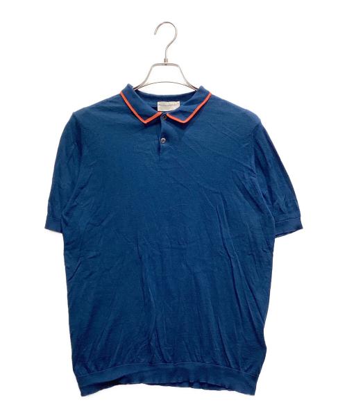 JOHN SMEDLEY（ジョンスメドレー）JOHN SMEDLEY (ジョンスメドレー) ニットポロシャツ ブルー サイズ:Lの古着・服飾アイテム