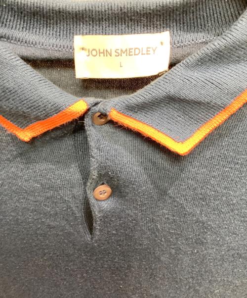 JOHN SMEDLEY（ジョンスメドレー）JOHN SMEDLEY (ジョンスメドレー) ニットポロシャツ ブルー サイズ:Lの古着・服飾アイテム