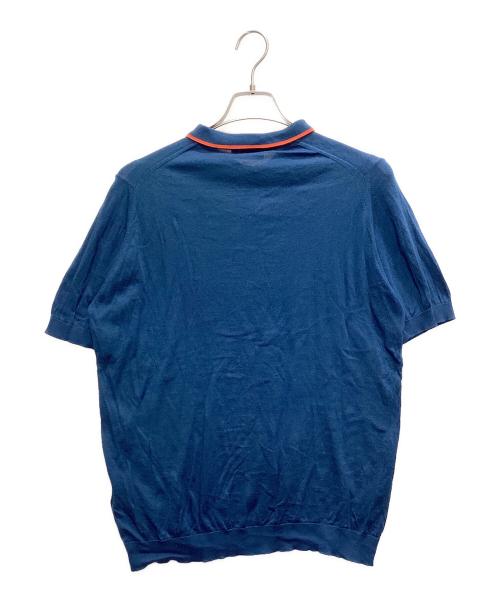 JOHN SMEDLEY（ジョンスメドレー）JOHN SMEDLEY (ジョンスメドレー) ニットポロシャツ ブルー サイズ:Lの古着・服飾アイテム