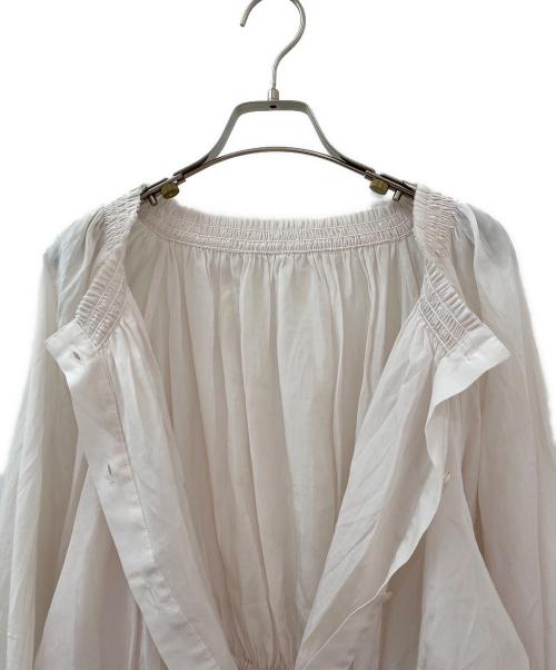 Plage（プラージュ）Plage (プラージュ) silky gather ブラウス アイボリー サイズ:Freeの古着・服飾アイテム