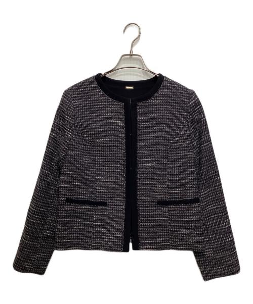 any Sis（エニィスィス）any Sis (エニィスィス) リップルボーダーストレッチ ジャケット ネイビー サイズ:Lの古着・服飾アイテム