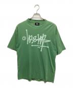 stussyステューシー）の古着「ロゴプリントTシャツ」｜グリーン