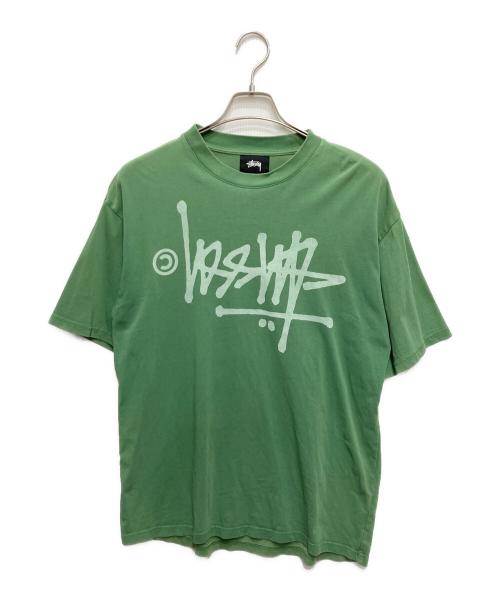 stussy（ステューシー）stussy (ステューシー) ロゴプリントTシャツ グリーン サイズ:Sの古着・服飾アイテム