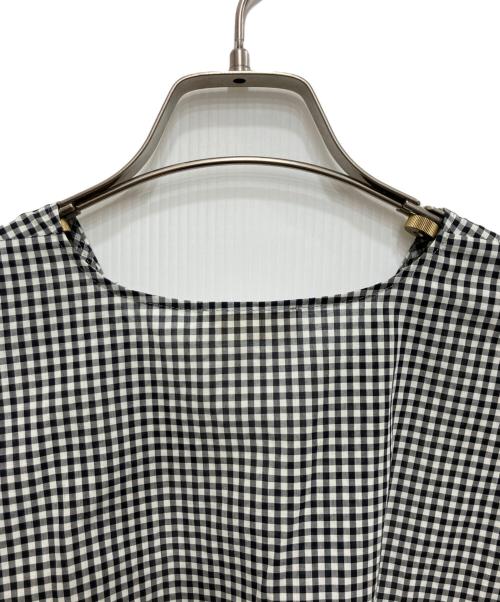 BALLSEY（ボールジィ）BALLSEY (ボールジィ) ローンギンガムチェック カシュクールライクブラウス ブラック サイズ:36 未使用品の古着・服飾アイテム