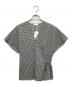 BALLSEY（ボールジィ）の古着「ローンギンガムチェック カシュクールライクブラウス」｜ブラック