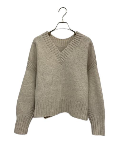TOMORROW LAND（トゥモローランド）TOMORROW LAND (トゥモローランド) ウールカシミヤブレンドVネックニット ベージュ サイズ:S 未使用品の古着・服飾アイテム