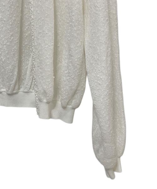 BALLSEY（ボールジィ）BALLSEY (ボールジィ) ダブルフェイスノット クルーネックカーディガン ホワイト サイズ:Sの古着・服飾アイテム